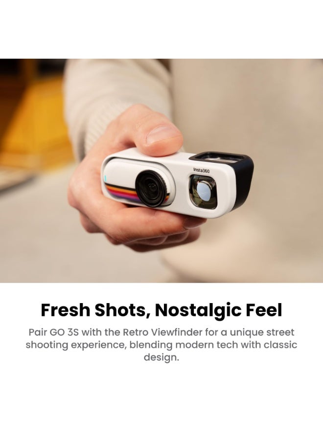 Insta360 GO 3S Retro Bundle Special Edition 128GB | Small 4K Vlogging Camera, Hands-Free POV Cam, Retro Filters, 4K30fps, Extra Bttery, Lightweight Wearable Vlog Camera for Street & Daily Shots - Canvas White - Image 2
