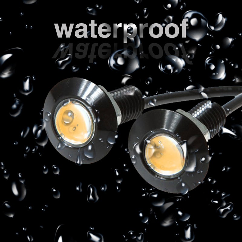 صحاب LED عين النسر مقاس 23 مم، ضوء إضاءة رمادية بالحركة رفيع للغاية ومقاوم للماء بشكل أسود من زجاجة الألومنيوم، إشارة تدوير سيارة دراجة نارية وضبابية وذيل وضوء عكس، حزمة من 10 قطع - Image 4