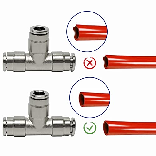 KEIYSHOLCK Brass 1/4" Tube OD 3 Way Union Tee Air Fittings Push to Connect Tube Fitting Quick Pneumatic Connector Push Lock Fittings - 2 Pack - Image 4