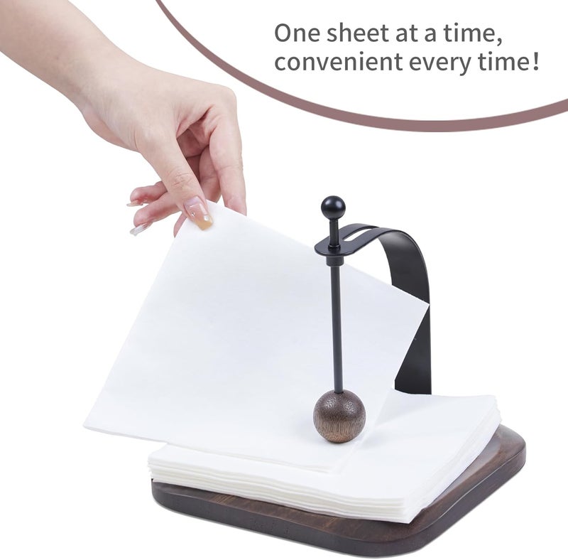 celestree South American Rain Wood Napkin Holder for Table - Nordic Style Wooden Cocktail Napkin Holder Fits 5-7" Napkins - Windproof Dispenser for Kitchen, Coffee Bar, Cocktail Bar (Gift Idea) - Image 3