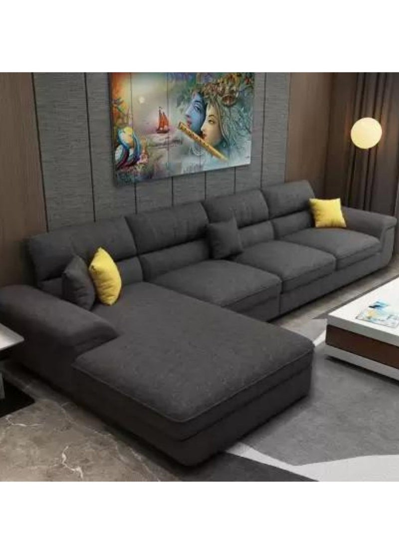 Maharat Al Bahar MAB FURNISHINGS GLFF Overstuffed Multifunction Wooden Frame Sofa Set - dark gray - Image 1