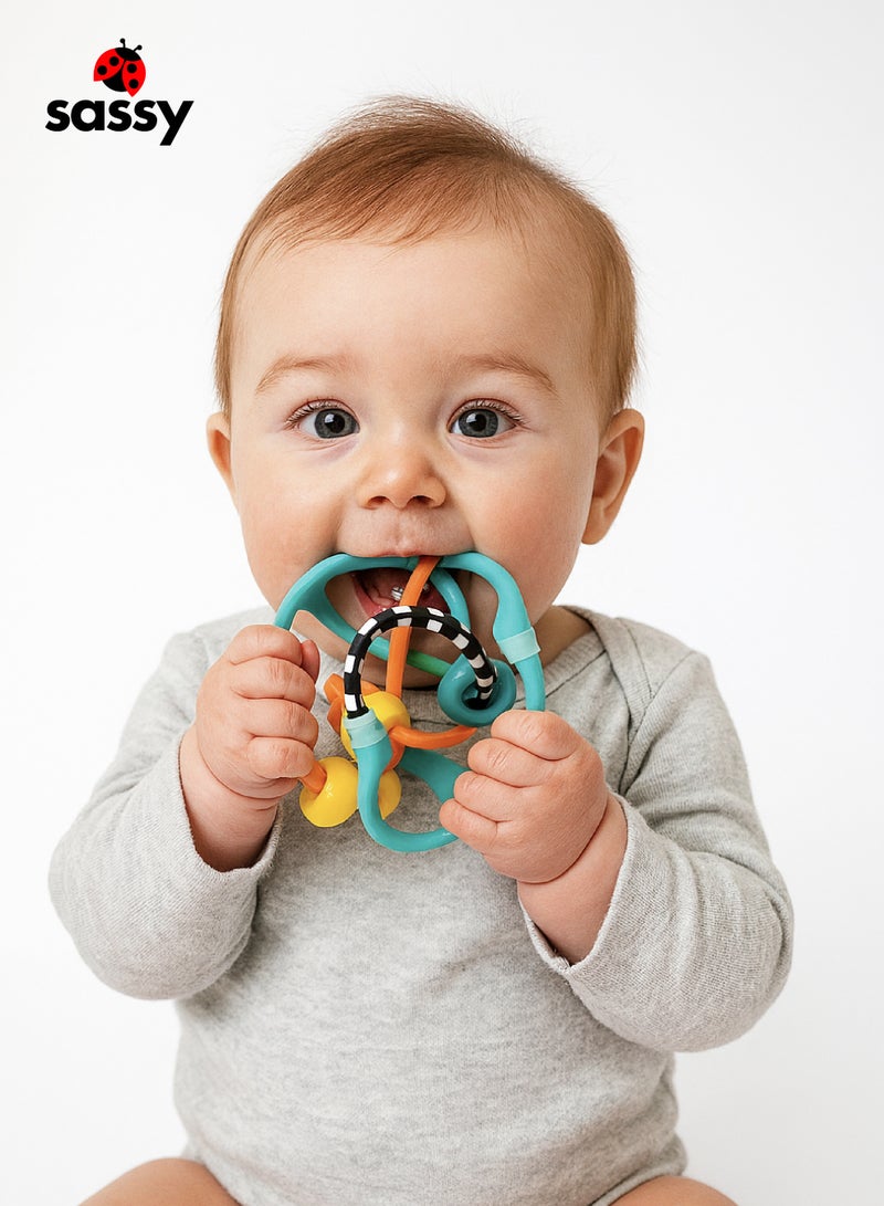 Sassy Ball with Bead Chase | Sensory Toy | Easy to Grasp | Encourages Cause & Effect | Great for 3+ Months | Ideal for Tactile Differentiation | 10.16 x 10.16 x 15.88 CM - Image 2