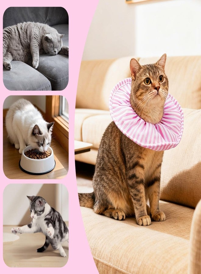 سكويشي طوق مخروطي للقطط، طوق واقي للرقبة للقطط بعد العمليات الجراحية، يمنع لعق وخدش الجروح، طوق مريح للقطط والكلاب الصغيرة - Image 3