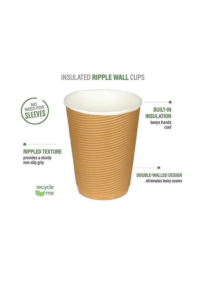 SANWALSA 240 ml (Pack of 25-Piece) Ripple Cup, Eco Friendly Hot Cups, Sustainable Disposable Paper Cups, Hot & Cold Beverage, Leak Proof, Thick and Durable, Brown - Image 2