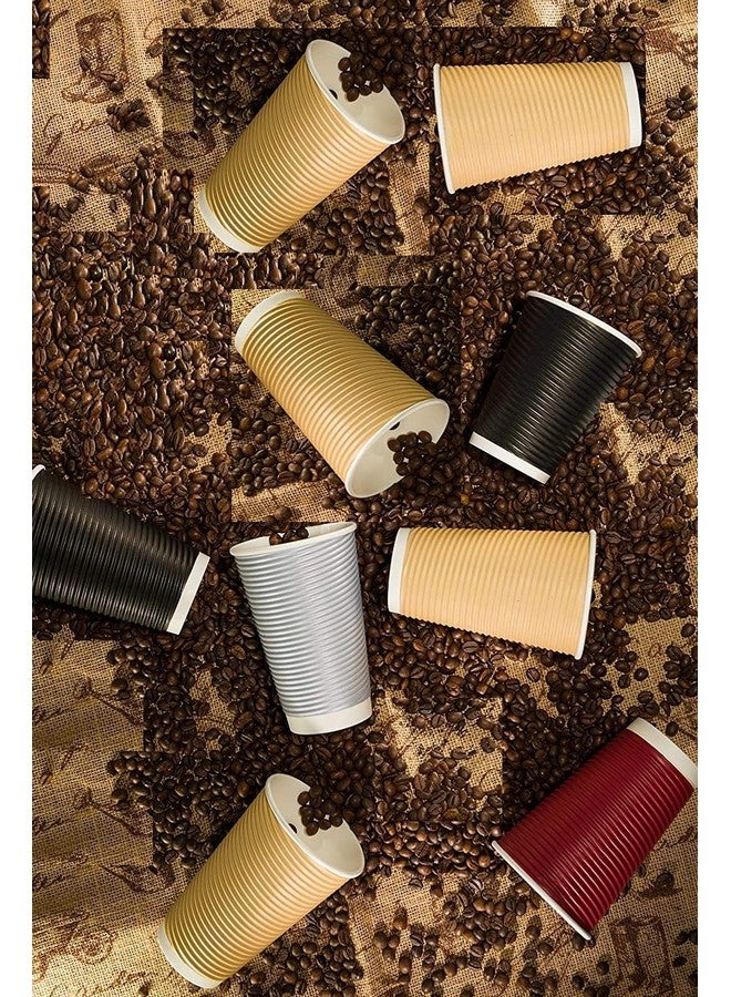 SANWALSA 240 ml (Pack of 25-Piece) Ripple Cup, Eco Friendly Hot Cups, Sustainable Disposable Paper Cups, Hot & Cold Beverage, Leak Proof, Thick and Durable, Brown - Image 4