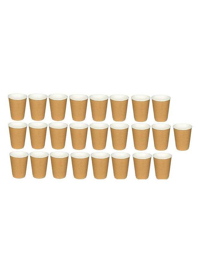 SANWALSA 240 ml (Pack of 25-Piece) Ripple Cup, Eco Friendly Hot Cups, Sustainable Disposable Paper Cups, Hot & Cold Beverage, Leak Proof, Thick and Durable, Brown - Image 3
