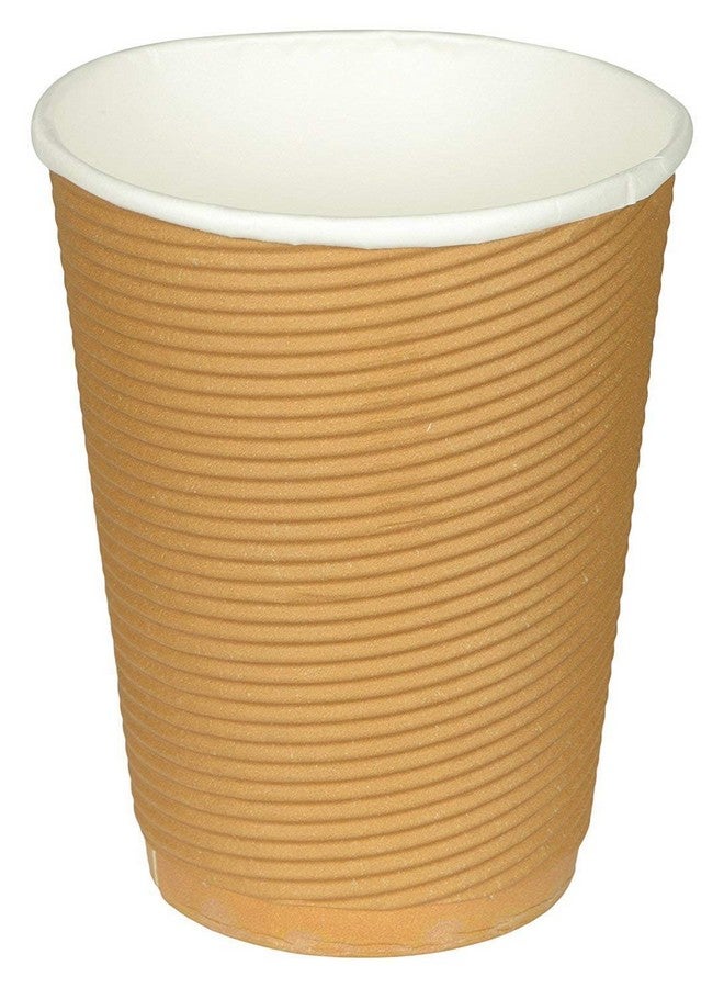 SANWALSA 240 ml (Pack of 25-Piece) Ripple Cup, Eco Friendly Hot Cups, Sustainable Disposable Paper Cups, Hot & Cold Beverage, Leak Proof, Thick and Durable, Brown - Image 1