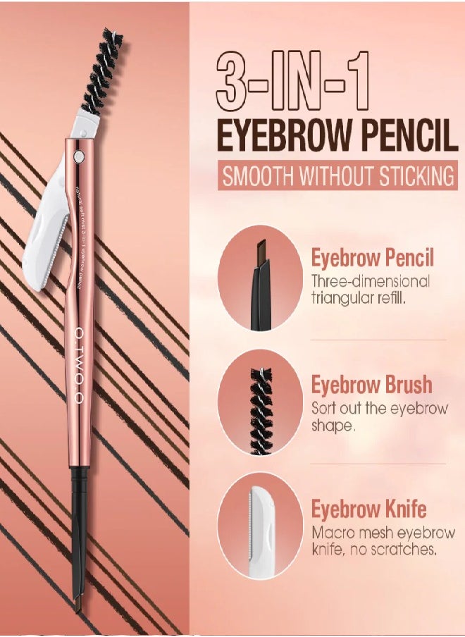 O.TWO.O O.TWO.O Natural Soft Mist 3 IN 1 Eyebrow Pencil 0.12 gm Grey 01  - Image 2