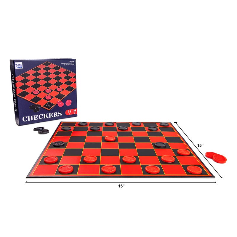 Point Games Checkers Board for Kids– Fun Checkerboard Game for Boys and Girls - Interlocking Checkers with Foldable Board by Point Games - Image 3