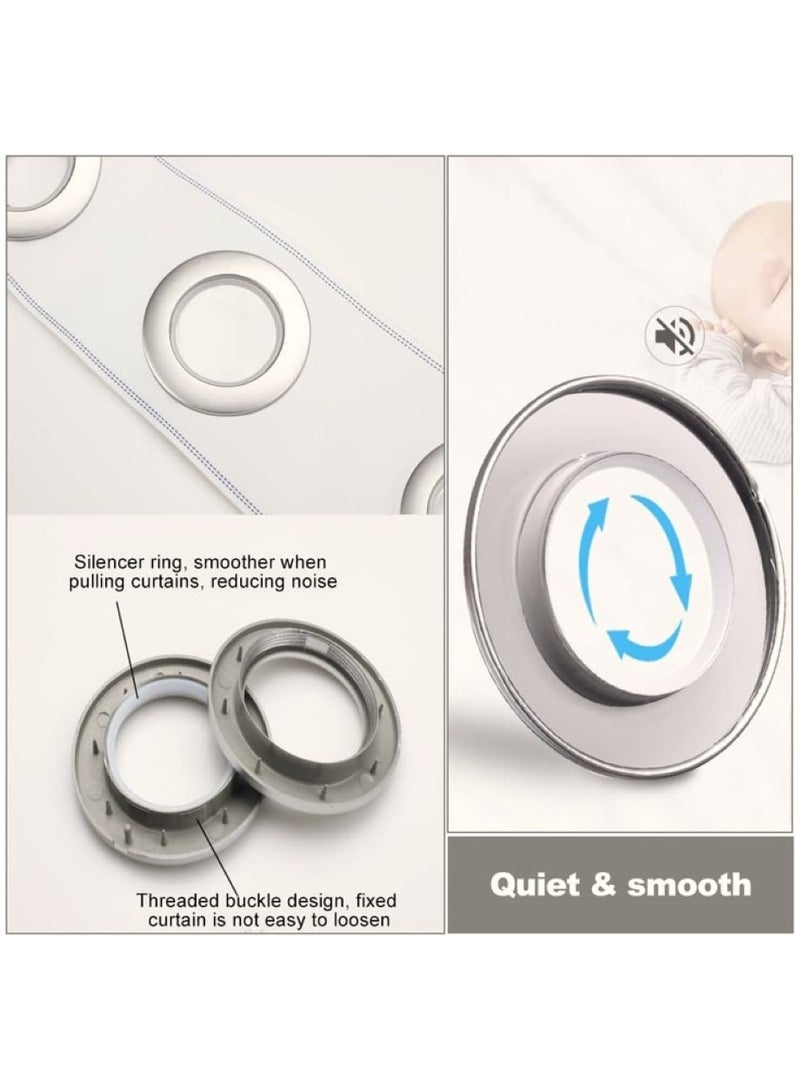AL WADI FURNITURE AWF Al Wadi Furniture Pack of 30 Brass Curtain Grommets Round Plastic Curtain Eyelet Rings with nano-scale silencer ring, DIY Rings for Window Curtain, Shower Curtain, Locker Room Door Curtain  - Image 4