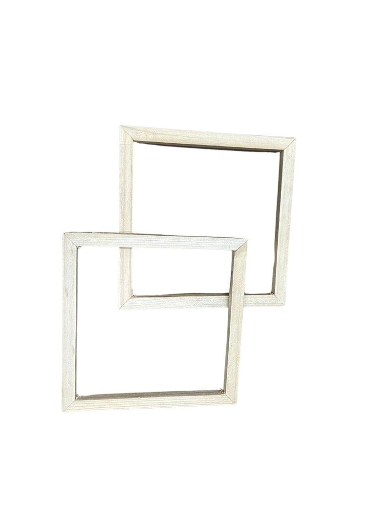 Snoogg Pack of 4 Unfinished Pine Wood TrayFrame Without Back Support for Home DecorCraft DIYPainting Wooden Sheet Craft Decoupage Resin Art Work Decoration Size 20x20x2 CM - Image 2