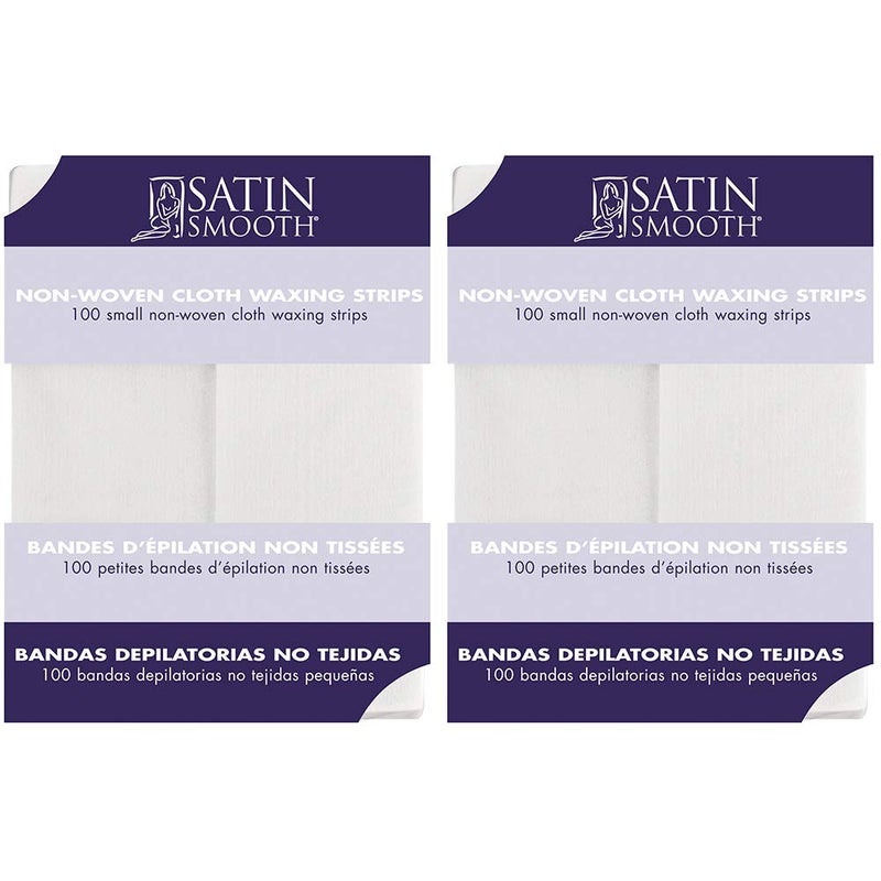 Satin Smooth NonWoven Cloth Waxing Strips Small 100 ct x 2 packs