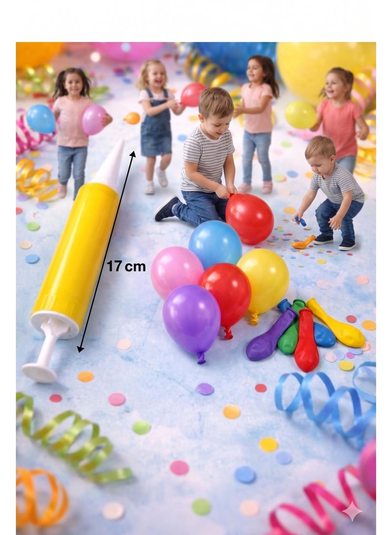 Kids Balloon Set with Air Pump – Multicolor Balloons for Party Decoration & Children Play Toy | Easy Hand Pump Balloon Kit for Kids (Pack of Balloons + Pump) - Image 2
