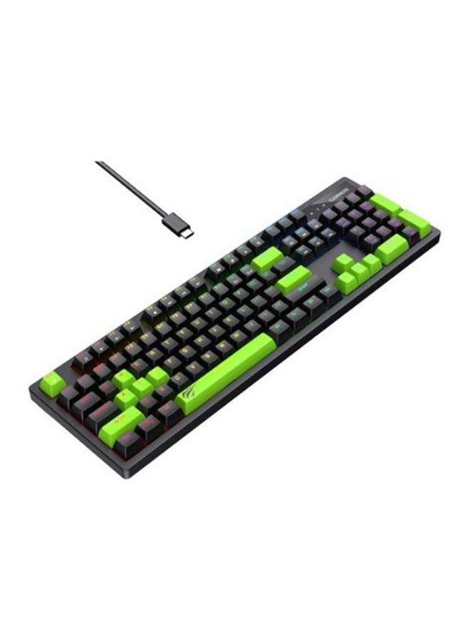 KB893L Backlit Mechanical Gaming Keyboard, RGB Light, USB-TYPE C, Content Blue Switch, ABS Material, All-Key Roll-Over | HVKB-KB893L-BN