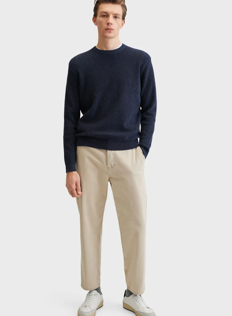 Mango Man Knitted Crew Neck Sweater