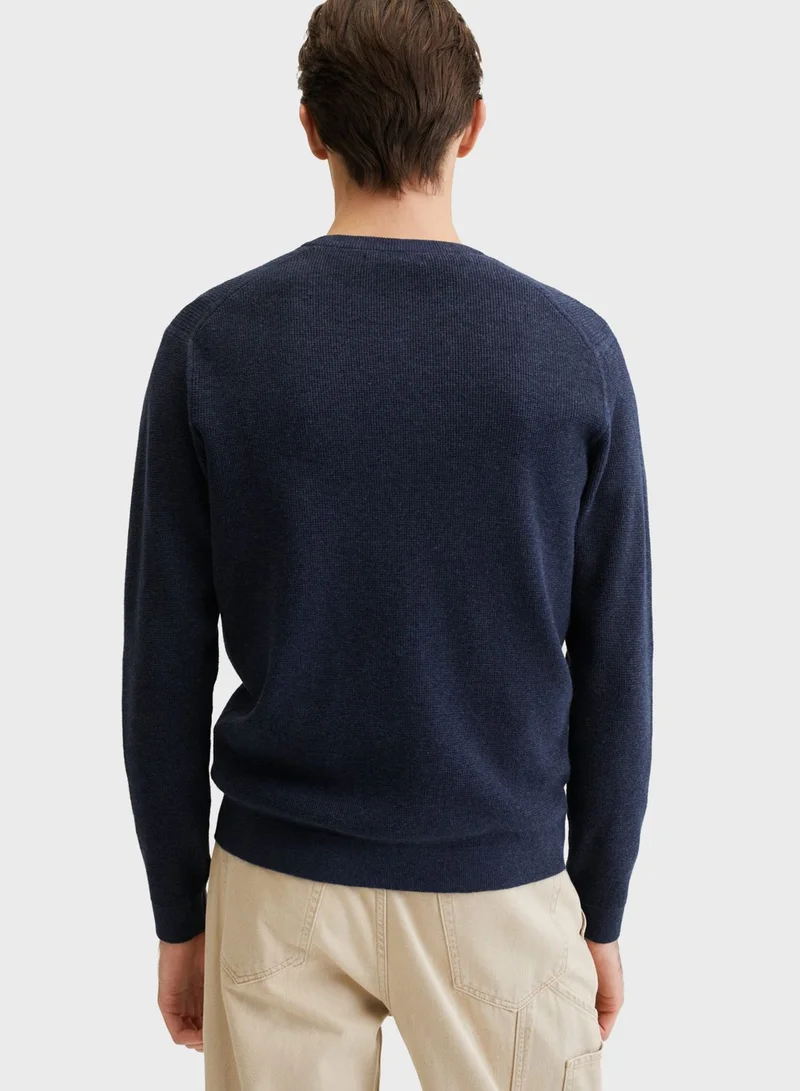 Mango Man Knitted Crew Neck Sweater
