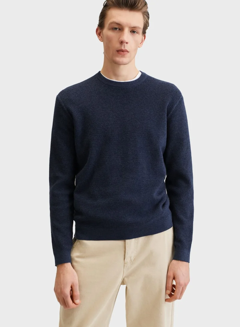Mango Man Knitted Crew Neck Sweater