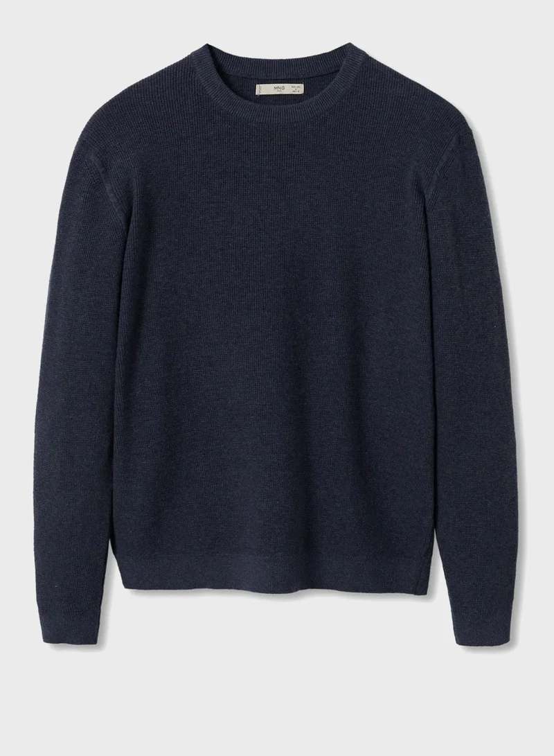 Mango Man Knitted Crew Neck Sweater