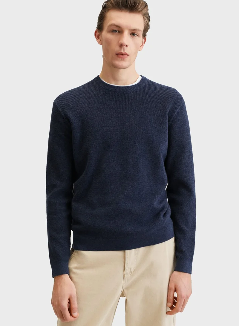 Mango Man Knitted Crew Neck Sweater