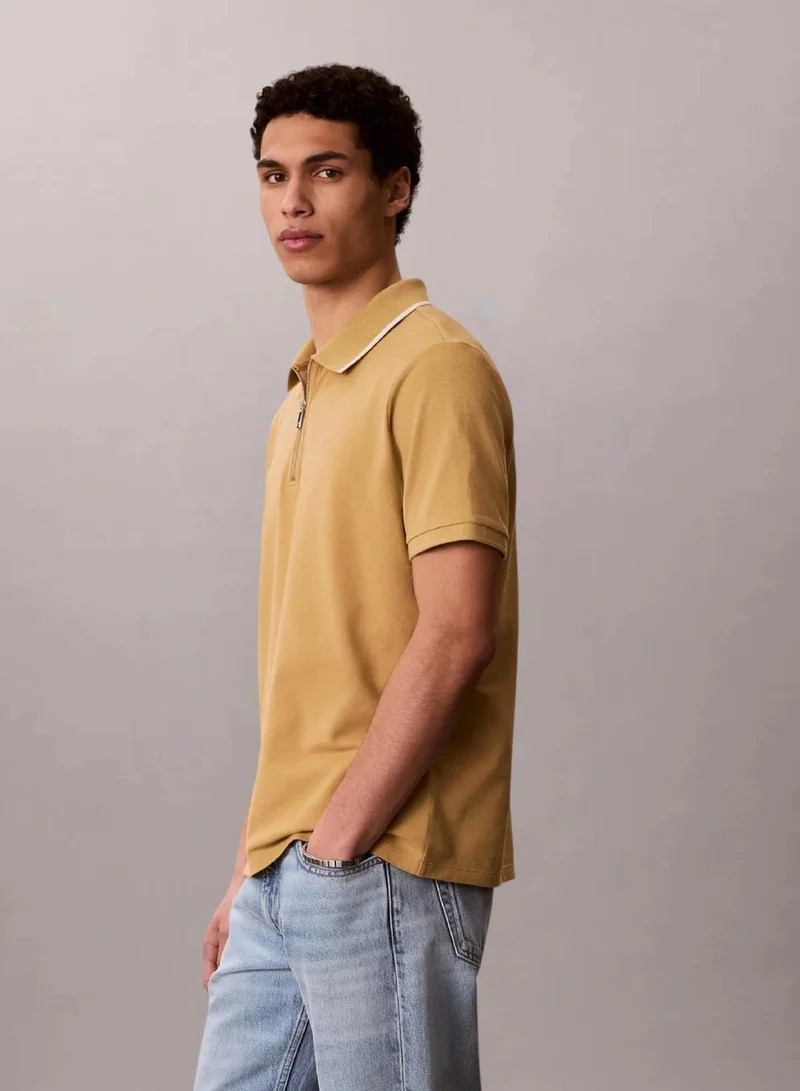Calvin Klein Antelope Cotton Piqué Polo Shirt for Men | Best Price UAE