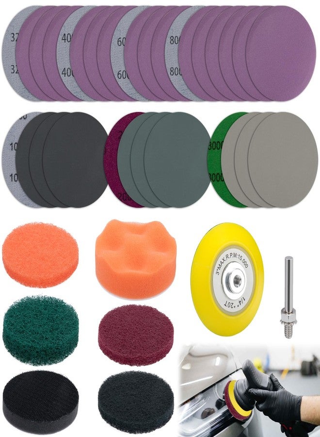 BFXM 38 Pcs Car Headlight Restoration Kit, 3 Inch Automotive Headlight Sanding and Polishing Set with Sanding Discs Scouring Pads Polishing Pads Suitable for Drill, Universal for All Type of Car Headlights - Image 1