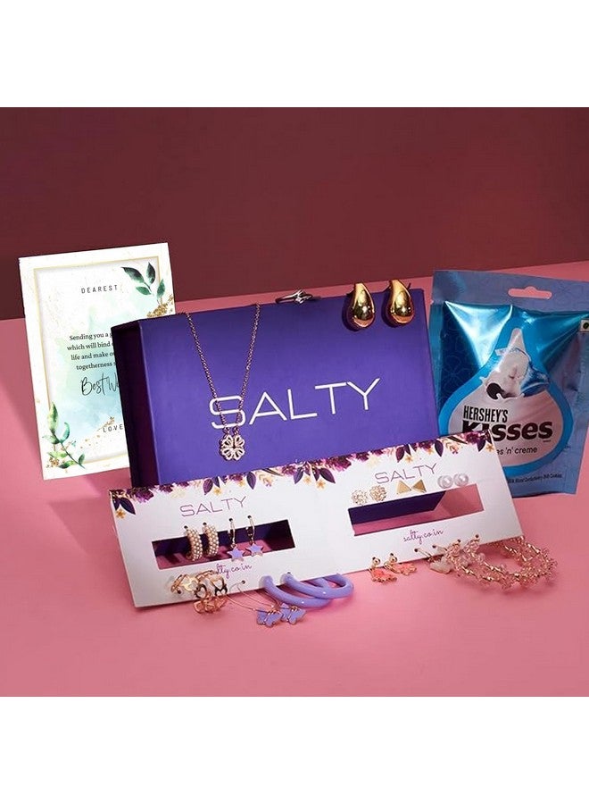 SALTY Anti Tarnish Exlusive Bride Tribe Gift Box | Jewellery Set for Women | Latest Stylish Minimal Jewelry Sets | Modern Design Aesthetic Accessories | Ideal for Gifting - Image 2