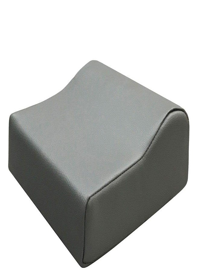 BRILLIANCE Grey Small Contour Bi-Cast Leather Tanning Bed Pillow, Head Rest with Neck Support - Image 1