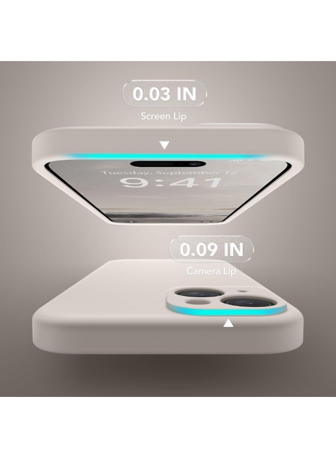 SUYDANBOX Magnetic for iPhone 15 Case, Compatible with MagSafe, [Screen Protector + Full Camera Protection], Silicone Shockproof Anti-Scratch Protective Phone Case for iPhone 15 6.1", Off White - Image 5