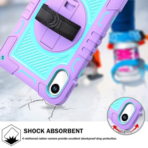 ProElite for Xiaomi Redmi Pad 2 11 inch Case, Rugged 3 Layer Armor case Cover for Xiaomi Redmi Pad 2 11 inch Case with Hand Grip and Rotating Kickstand with Shoulder Strap, Purple Blue - Image 5