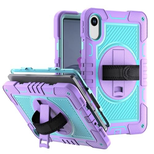 ProElite for Xiaomi Redmi Pad 2 11 inch Case, Rugged 3 Layer Armor case Cover for Xiaomi Redmi Pad 2 11 inch Case with Hand Grip and Rotating Kickstand with Shoulder Strap, Purple Blue - Image 1