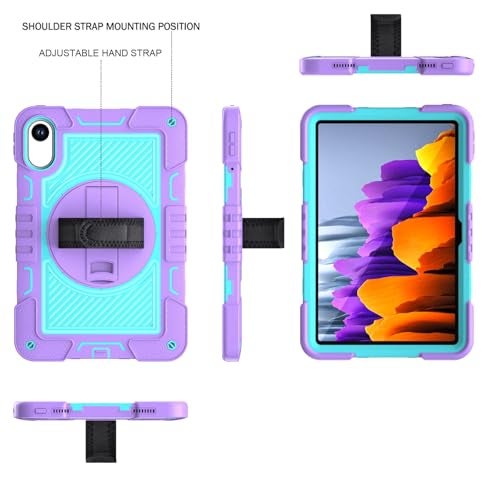 ProElite for Xiaomi Redmi Pad 2 11 inch Case, Rugged 3 Layer Armor case Cover for Xiaomi Redmi Pad 2 11 inch Case with Hand Grip and Rotating Kickstand with Shoulder Strap, Purple Blue - Image 4
