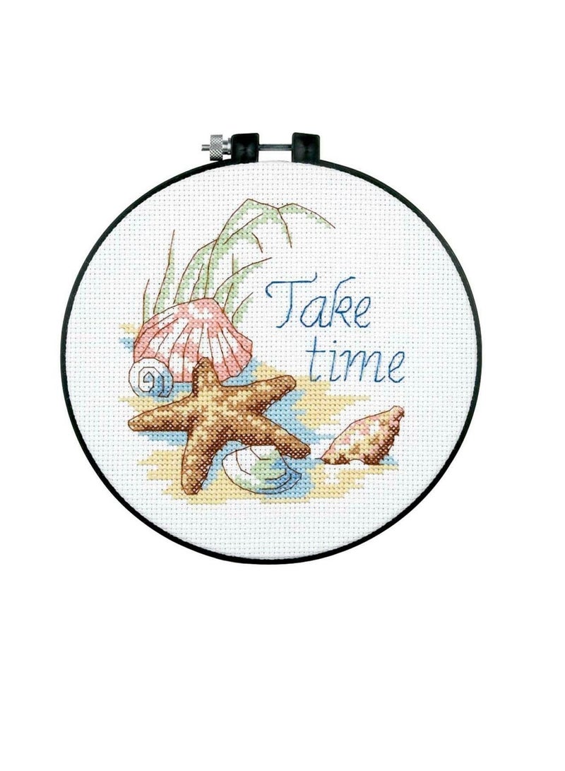 Cross Counted Cross Stitch Kit 6in Round Take Time - Image 2
