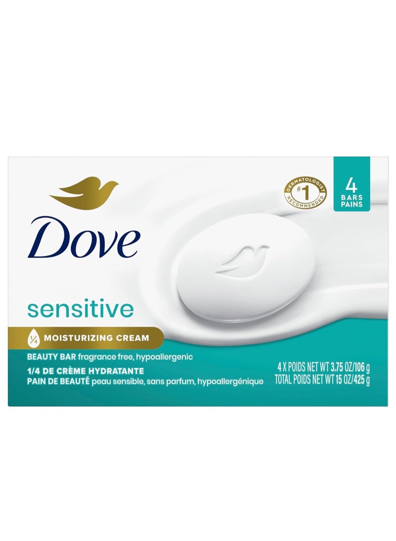 Dove Soap Sensitive Skin Beauty 4 Bars - Image 1