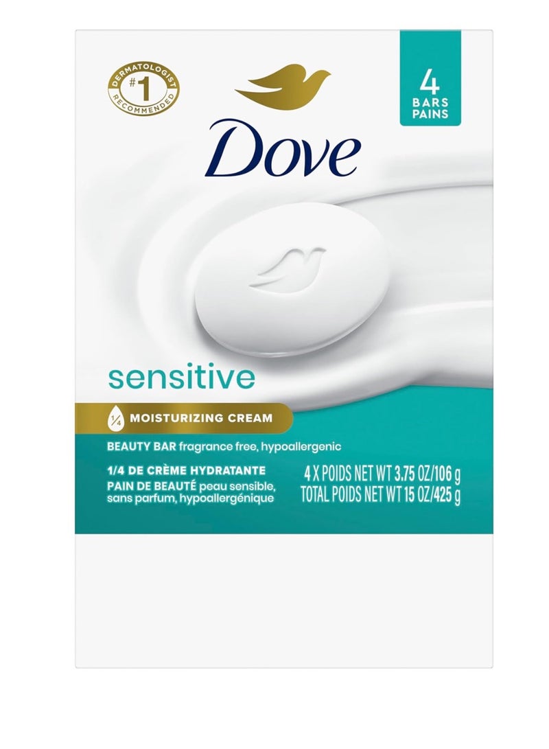 Dove Soap Sensitive Skin Beauty 4 Bars - Image 3