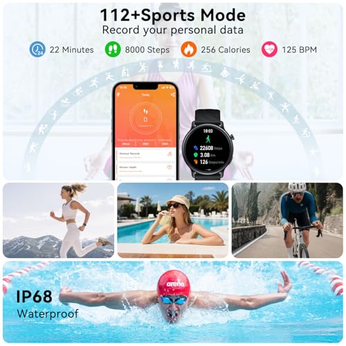 Paukila Smart Watch for Women Fitness Tracker: Waterproof Digital Mens Watches Make Answer Call Smartwatch for Android Phone iPhone Samsung Compatible Step Running Pedometer Sleep SpO2 Heart Rate Monitor - Image 4