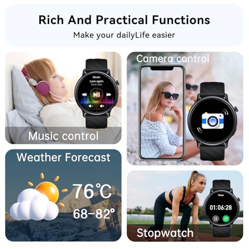 Paukila Smart Watch for Women Fitness Tracker: Waterproof Digital Mens Watches Make Answer Call Smartwatch for Android Phone iPhone Samsung Compatible Step Running Pedometer Sleep SpO2 Heart Rate Monitor - Image 5