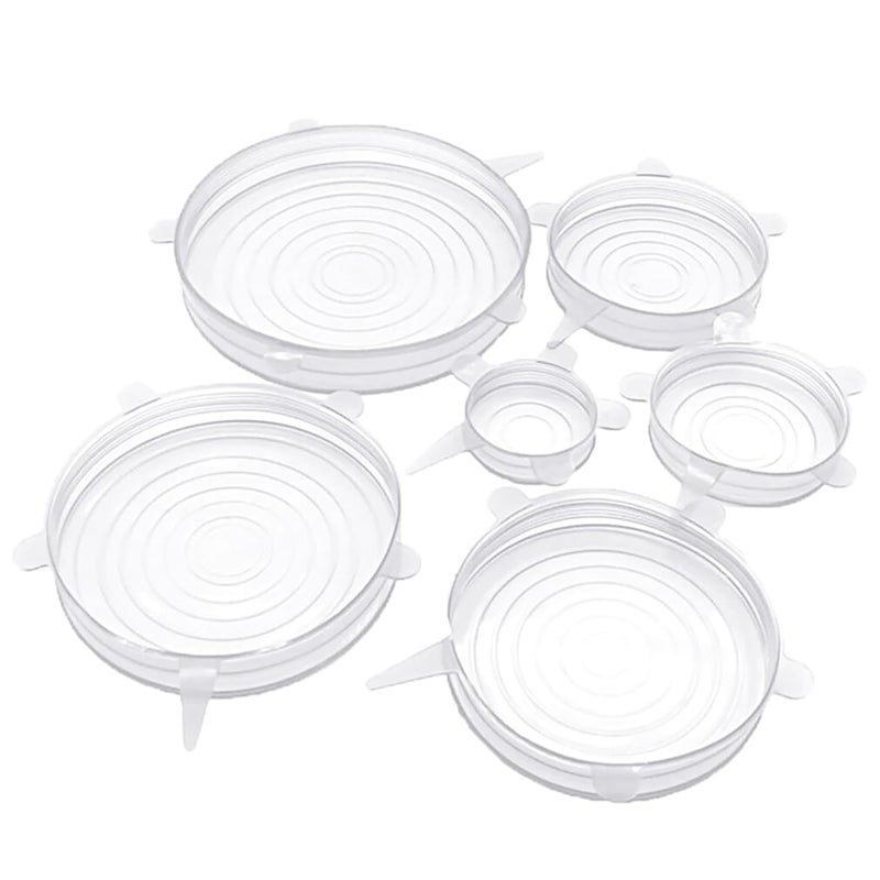 GLUN® ® Reusable Stretchable Silicone Lids, 6 Different Size (6cm to 21cm) Silicone Lids for Bowl, Cups, Cans, Mugs & Other - Image 1