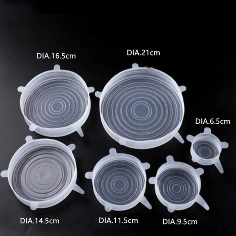 GLUN® ® Reusable Stretchable Silicone Lids, 6 Different Size (6cm to 21cm) Silicone Lids for Bowl, Cups, Cans, Mugs & Other - Image 5