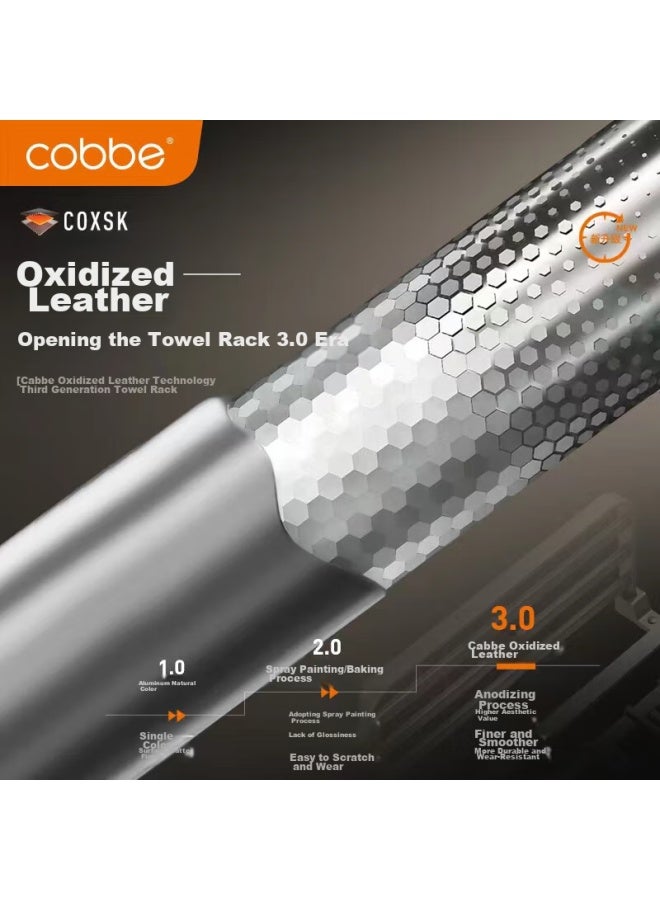 Cobbe Space Aluminum Towel Rack, Bathroom Wall-mounted, No Drilling Required, Toilet Storage Shelf, Bathroom Washroom Towel Rack Set - Image 2