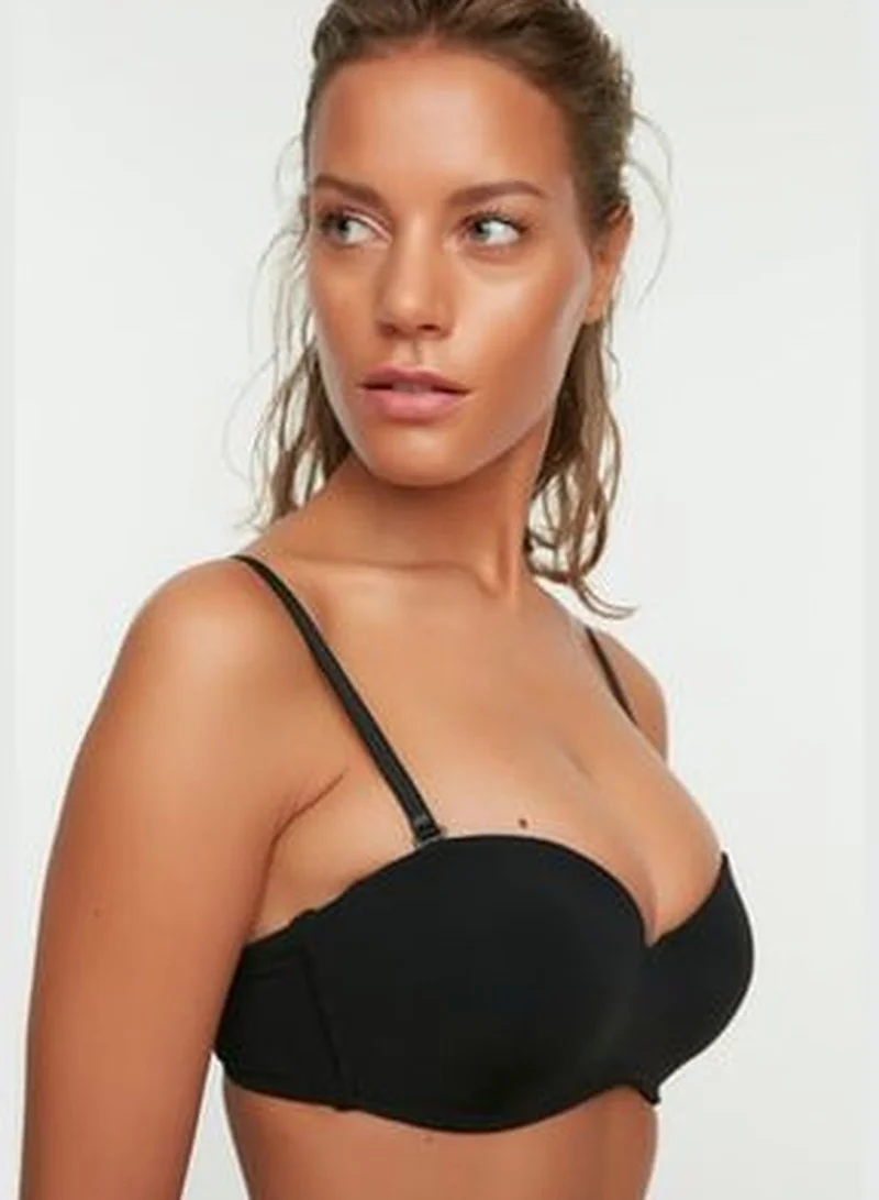 trendyol Black Unfilled Whole Cap Strapless Bra With Detachable Straps THMAW21SU0060
