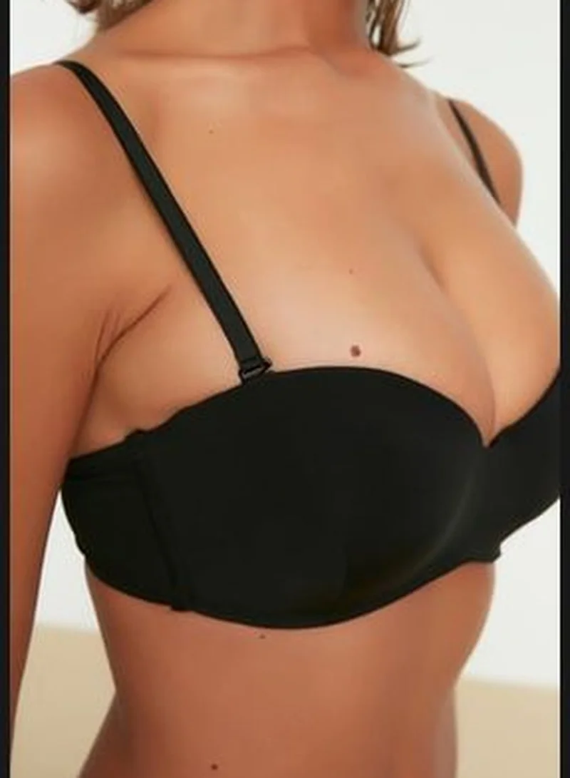trendyol Black Unfilled Whole Cap Strapless Bra With Detachable Straps THMAW21SU0060