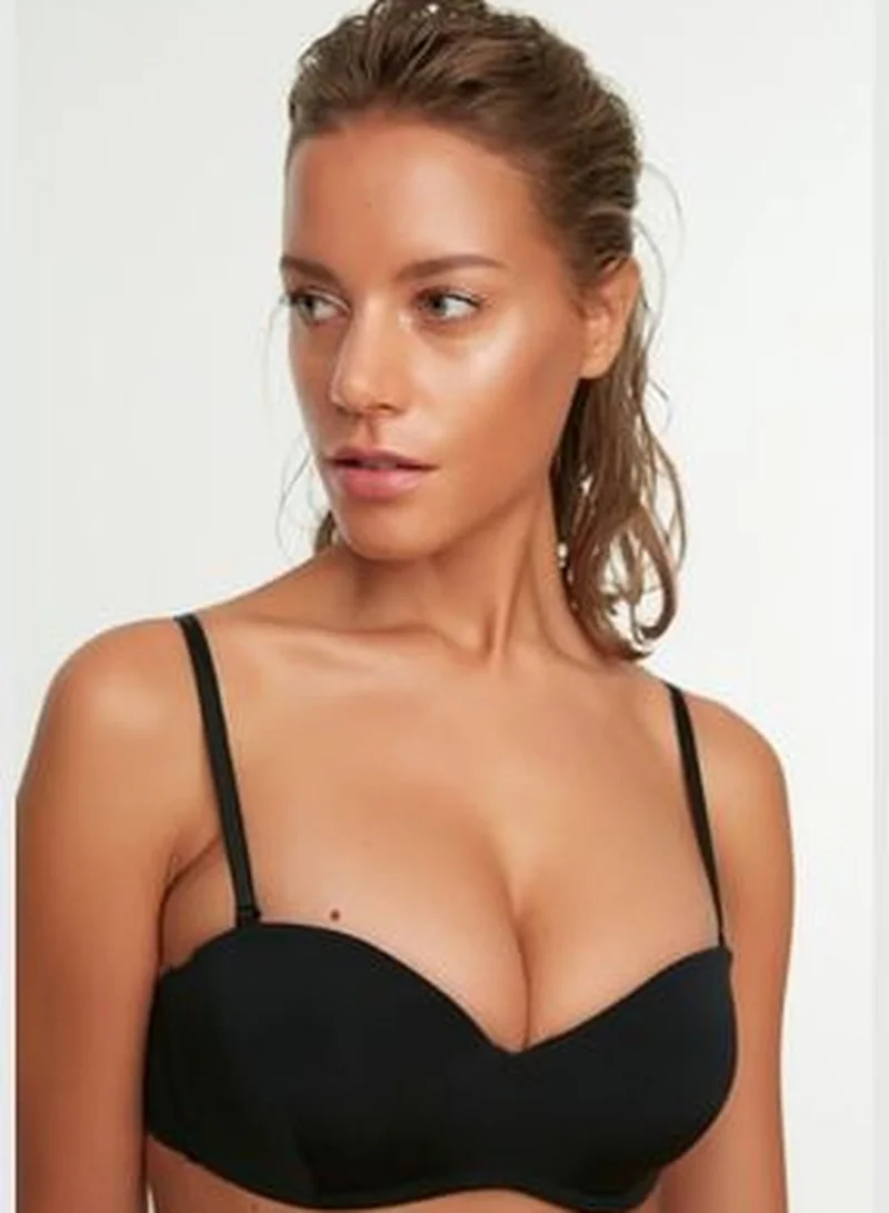 trendyol Black Unfilled Whole Cap Strapless Bra With Detachable Straps THMAW21SU0060