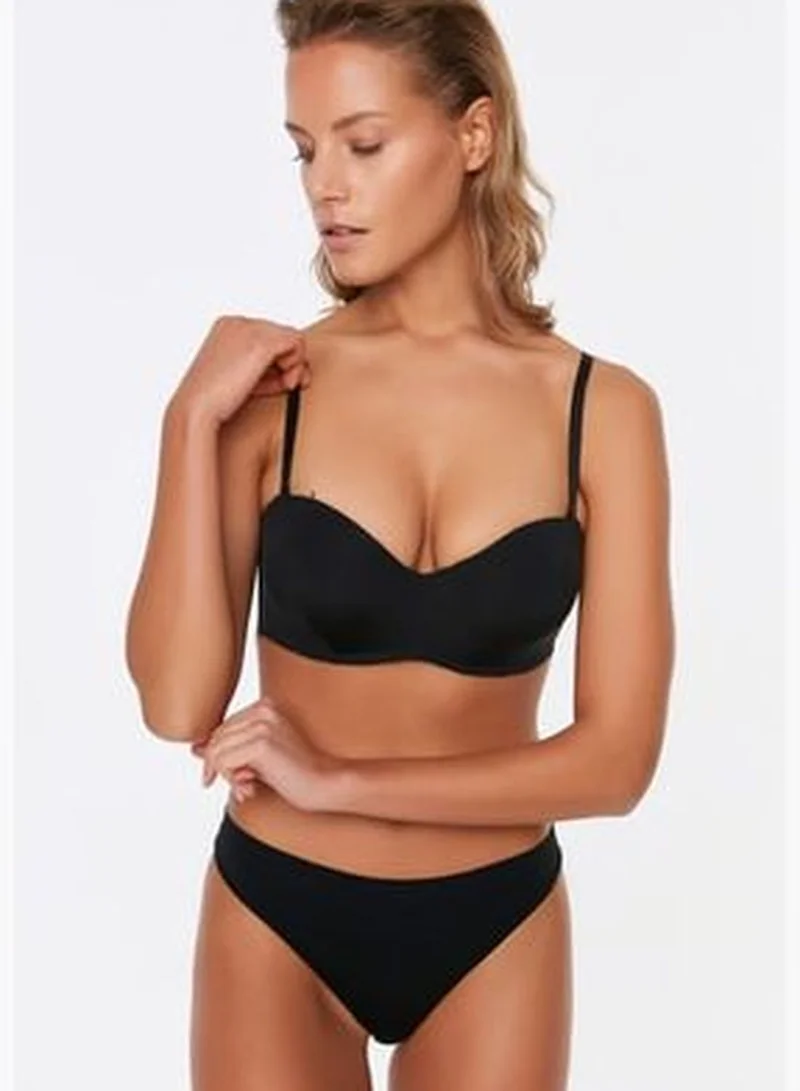 trendyol Black Unfilled Whole Cap Strapless Bra With Detachable Straps THMAW21SU0060