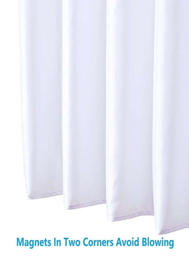YOSTEV Fabric Bathroom Shower Curtain Liner,Waterproof Polyester Liner with Grommets and Magnets for Bathroom,Bathtub,Hotel,72 x 84 Inches,White - Image 5