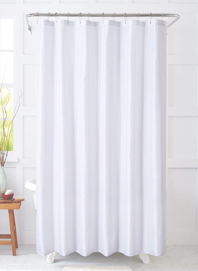 YOSTEV Fabric Bathroom Shower Curtain Liner,Waterproof Polyester Liner with Grommets and Magnets for Bathroom,Bathtub,Hotel,72 x 84 Inches,White - Image 1