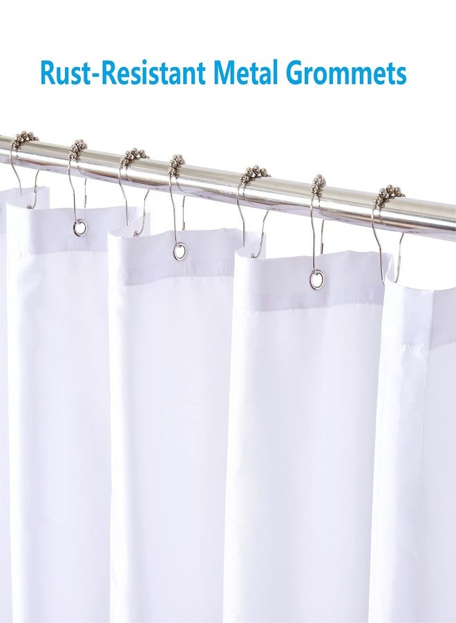 YOSTEV Fabric Bathroom Shower Curtain Liner,Waterproof Polyester Liner with Grommets and Magnets for Bathroom,Bathtub,Hotel,72 x 84 Inches,White - Image 2