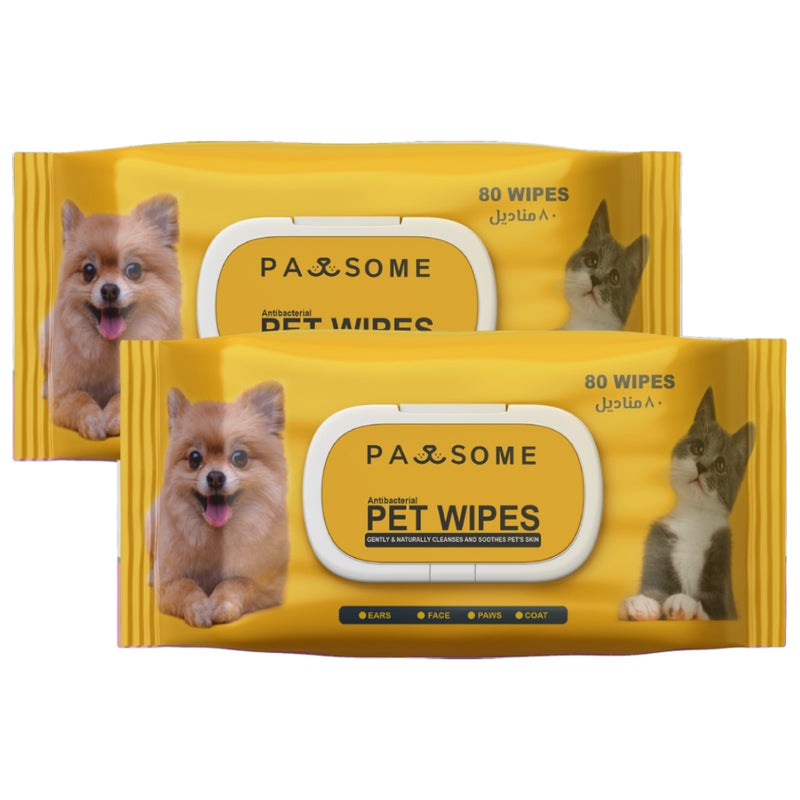 PAWSOME Antibacterial Pet Wipes 2 x 80pcs - Image 2
