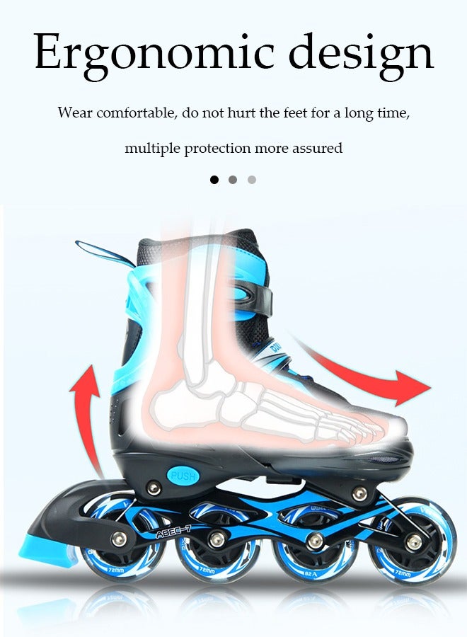 DUNISO Kids Roller Skates,Kids Inline Skates,With LED Illuminated Wheels, Adjustable Size, Anti Collision And Wear Resistant, Suitable For Boys And Girls,Suitable For Sizes 34 To 37 - Image 4