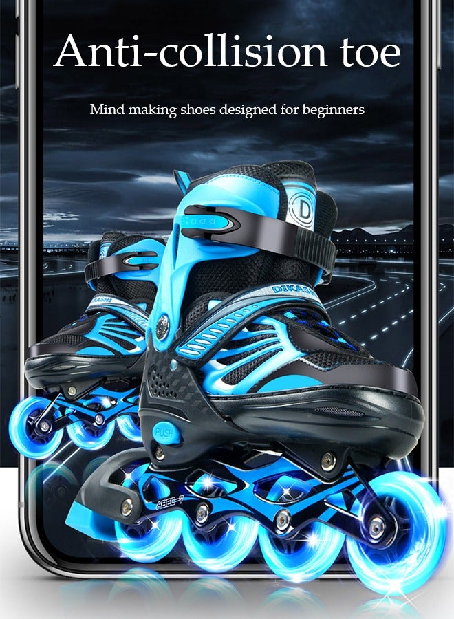 DUNISO Kids Roller Skates,Kids Inline Skates,With LED Illuminated Wheels, Adjustable Size, Anti Collision And Wear Resistant, Suitable For Boys And Girls,Suitable For Sizes 34 To 37 - Image 3
