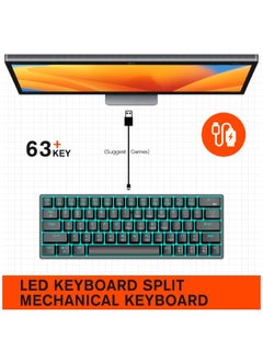 T-WOLF 63 Keys Wired Mechanical Gaming Keyboard Rgb Backlit Ultra Compact Mini Keyboard Waterproof Mini Compact 63 Keys Keyboard For PC Mac Gamer Typist Travel Easy Black  - Image 4